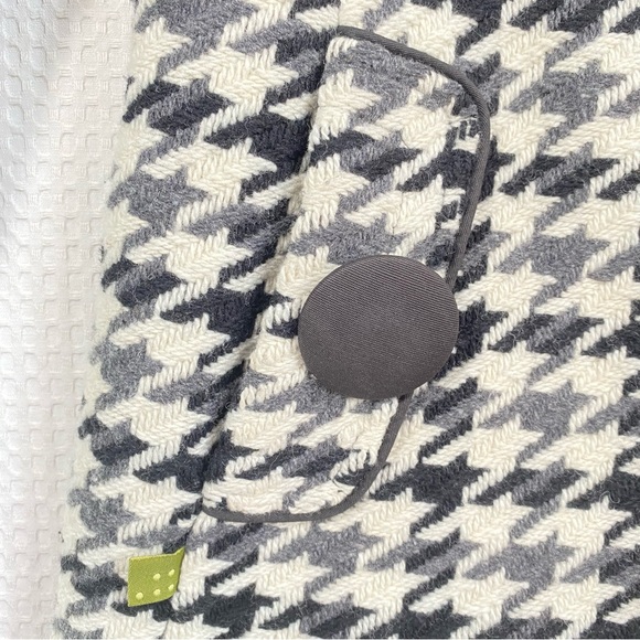 Soia & Kyo Wool Blend Houndstooth Coat Ivory Black And Grey Women's Size Large - Picture 10 of 12